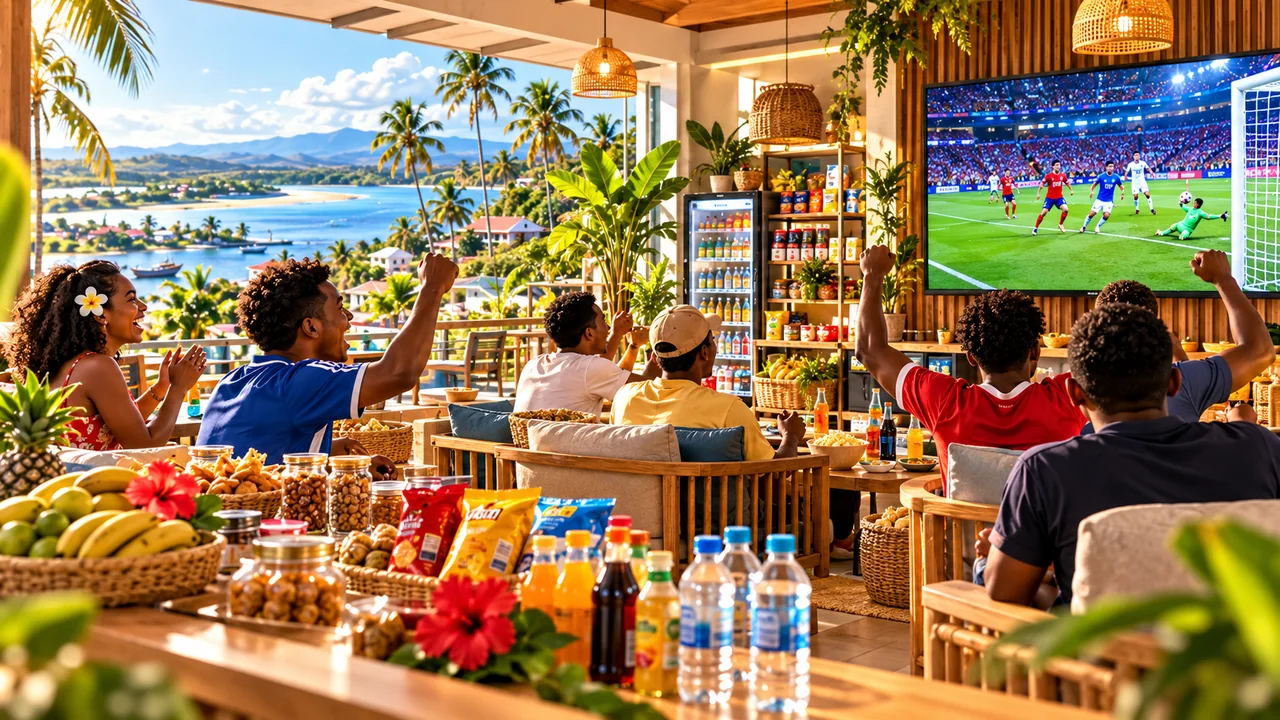 Illustration d’une diffusion de match sur grand écran